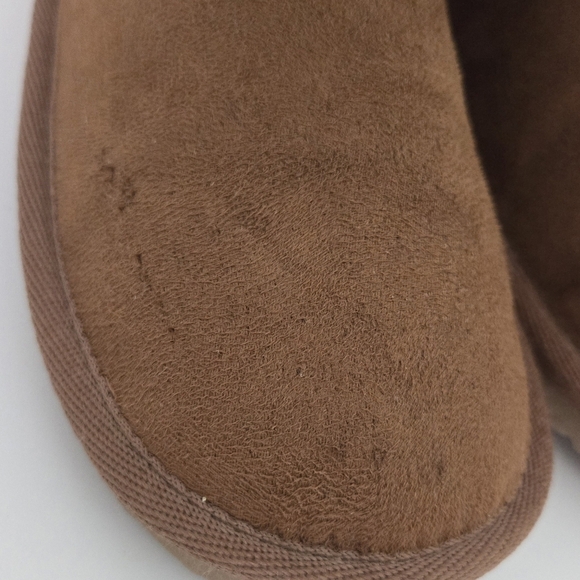 Children's Place Tan Brown Suede Fur Lined Buckle Winter Boots - Picture 8 of 9